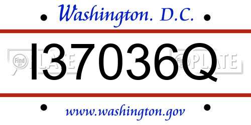 I37036Q District Of Columbia License Plate