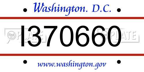 I370660 District Of Columbia License Plate