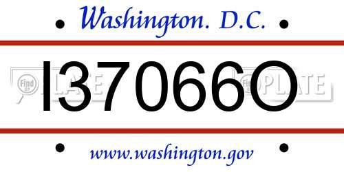 I37066O District Of Columbia License Plate