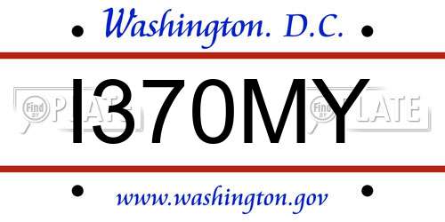 I370MY District Of Columbia License Plate