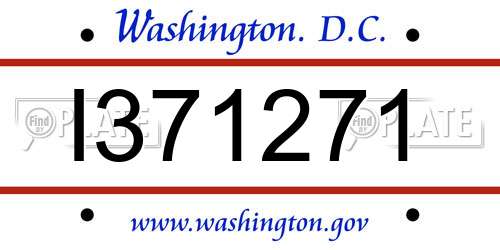I371271 District Of Columbia License Plate