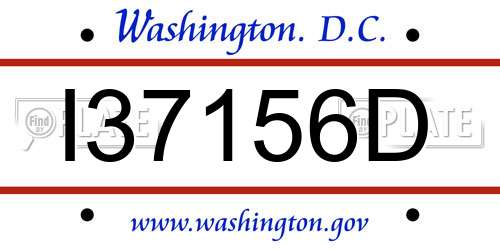 I37156D District Of Columbia License Plate