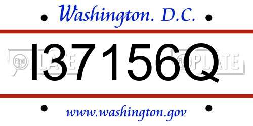 I37156Q District Of Columbia License Plate