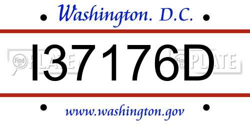 I37176D District Of Columbia License Plate