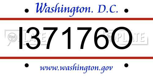 I37176O District Of Columbia License Plate