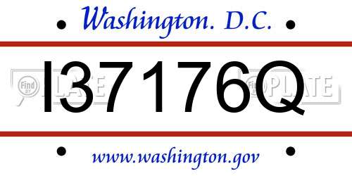 I37176Q District Of Columbia License Plate