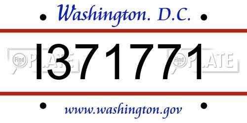 I371771 District Of Columbia License Plate