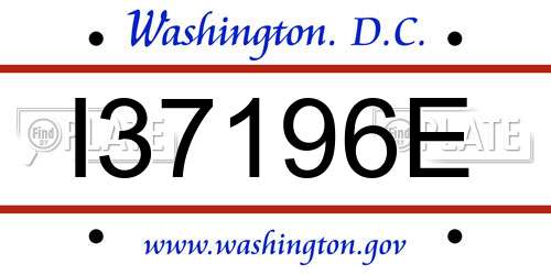 I37196E District Of Columbia License Plate