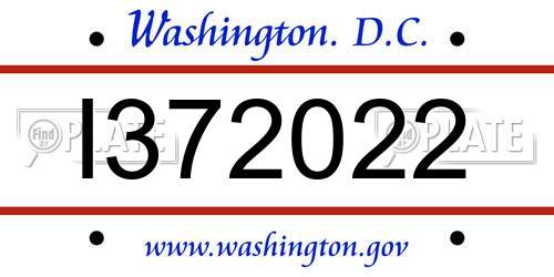 I372022 District Of Columbia License Plate