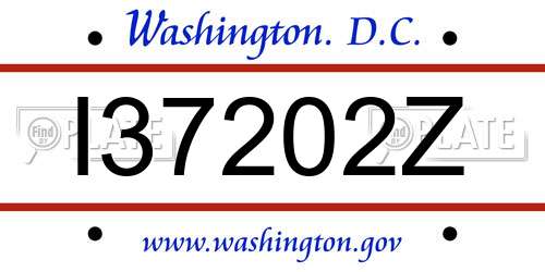 I37202Z District Of Columbia License Plate
