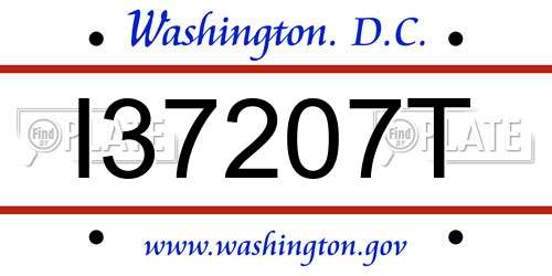 I37207T District Of Columbia License Plate
