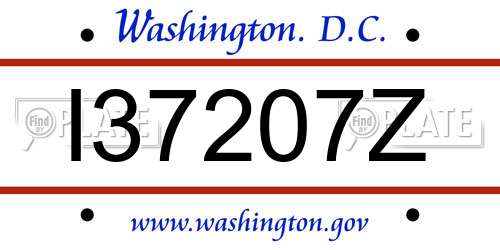 I37207Z District Of Columbia License Plate