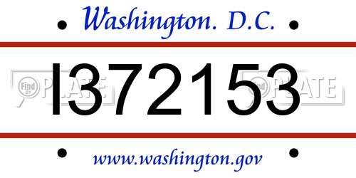 I372153 District Of Columbia License Plate