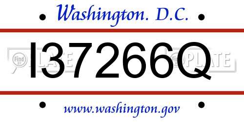 I37266Q District Of Columbia License Plate