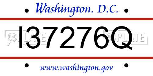 I37276Q District Of Columbia License Plate