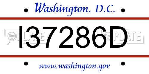 I37286D District Of Columbia License Plate