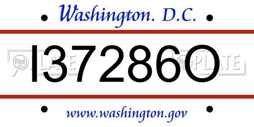 I37286O District Of Columbia License Plate