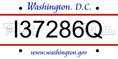 I37286Q District Of Columbia License Plate