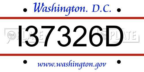 I37326D District Of Columbia License Plate