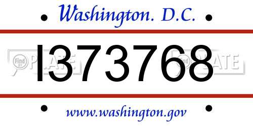 I373768 District Of Columbia License Plate
