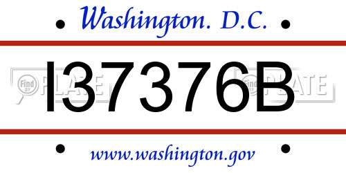 I37376B District Of Columbia License Plate