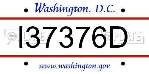 I37376D District Of Columbia License Plate