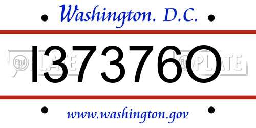 I37376O District Of Columbia License Plate