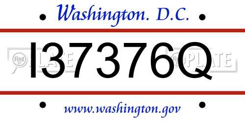 I37376Q District Of Columbia License Plate
