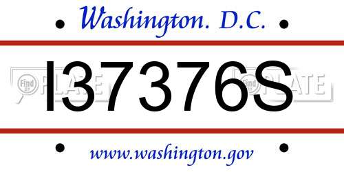I37376S District Of Columbia License Plate