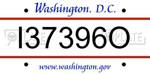 I37396O District Of Columbia License Plate