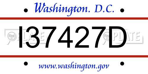 I37427D District Of Columbia License Plate