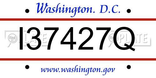 I37427Q District Of Columbia License Plate