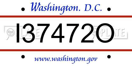 I37472O District Of Columbia License Plate