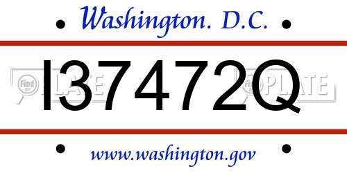 I37472Q District Of Columbia License Plate