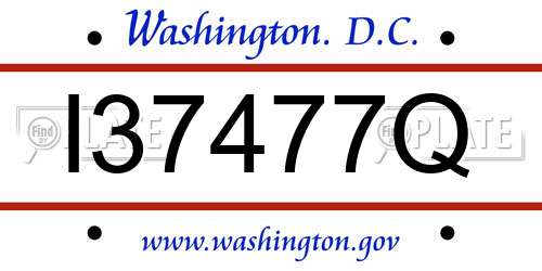 I37477Q District Of Columbia License Plate