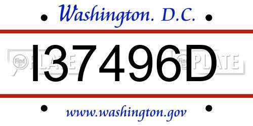 I37496D District Of Columbia License Plate