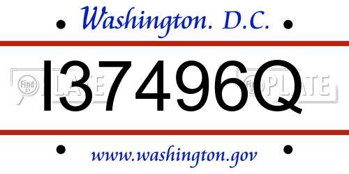 I37496Q District Of Columbia License Plate