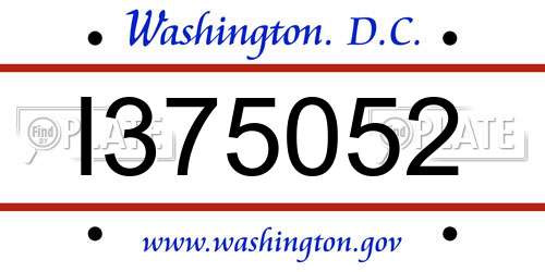 I375052 District Of Columbia License Plate