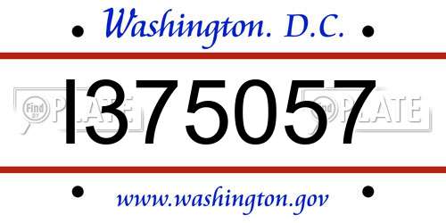 I375057 District Of Columbia License Plate