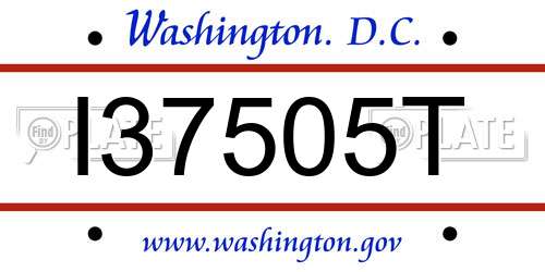 I37505T District Of Columbia License Plate
