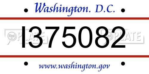 I375082 District Of Columbia License Plate