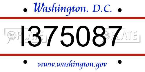I375087 District Of Columbia License Plate