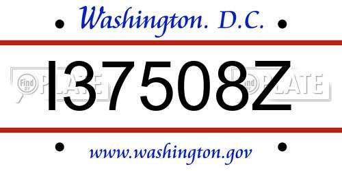 I37508Z District Of Columbia License Plate