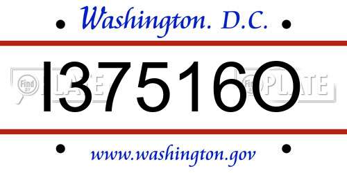 I37516O District Of Columbia License Plate
