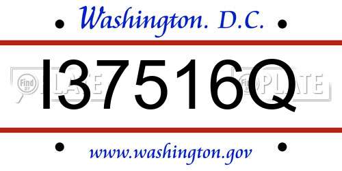 I37516Q District Of Columbia License Plate