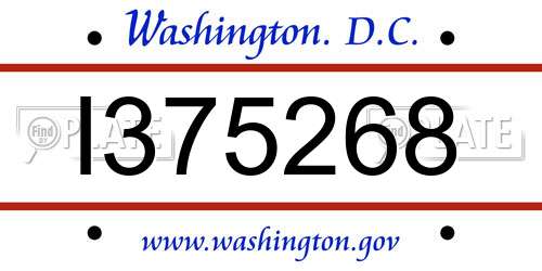 I375268 District Of Columbia License Plate