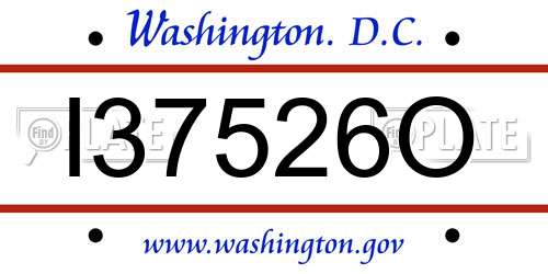 I37526O District Of Columbia License Plate