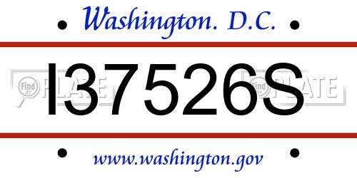 I37526S District Of Columbia License Plate