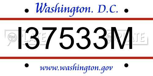 I37533M District Of Columbia License Plate