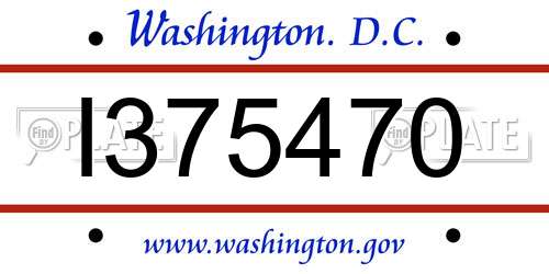 I375470 District Of Columbia License Plate